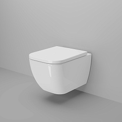 Ambassador Унитаз Forsa подвесной безободковый белый с сиденьем микролифт – фотография-2